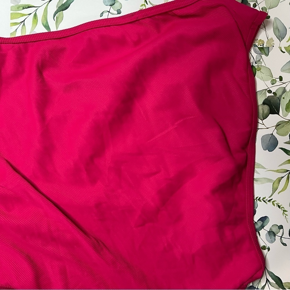 nwt J Crew one shoulder ribbed swimsuit in pink size 18 - Picture 6 of 9
